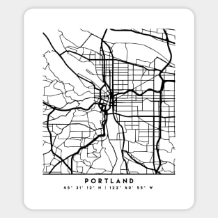 PORTLAND OREGON BLACK CITY STREET MAP ART Sticker